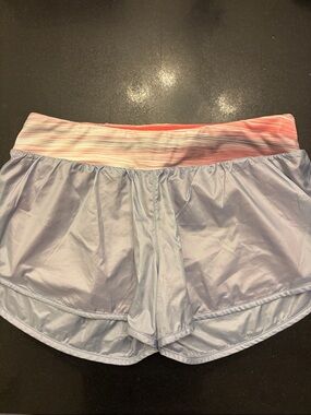 Merrell Light Blue Athletic Shorts with Pink Ombre Waistband
